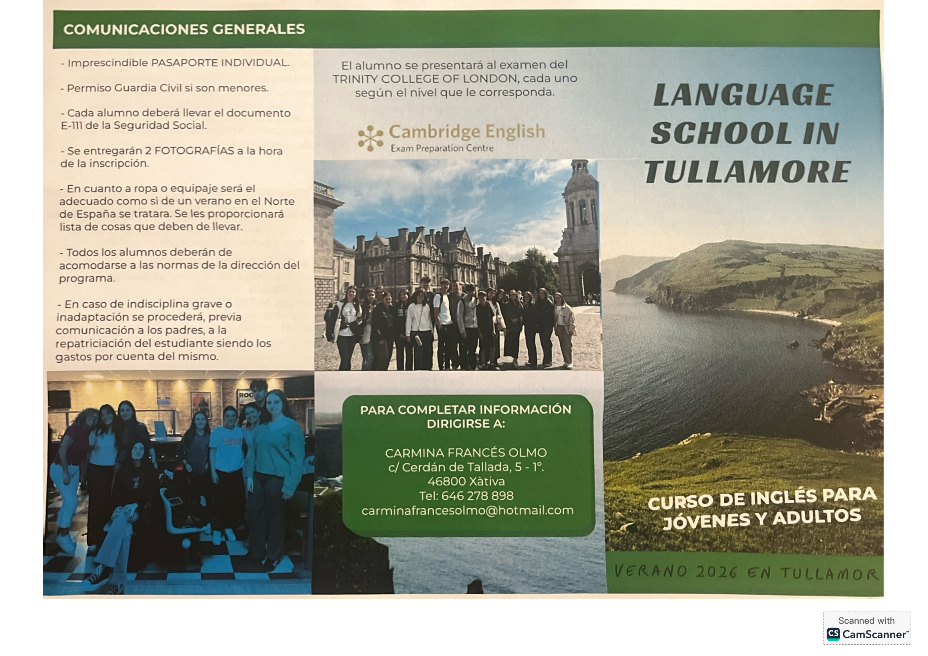 Programa Verano Irlanda 2026 - Carmina Francés